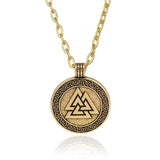 Colar viking valknut corrente de bronze