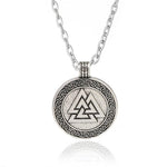 Colar viking valknut corrente de prata