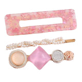 Conjunto de 3 ganchos de cabelo cor-de-rosa valor por defeito título