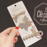 Conjunto de 3 ganchos de cabelo modernos valor por defeito título