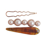 Conjunto de 3 ganchos de cabelo vintage valor por defeito título
