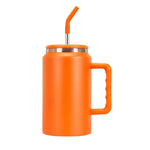Copo térmico com palhinha laranja