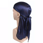 Durag azul-escuro com borda preta valor por defeito título