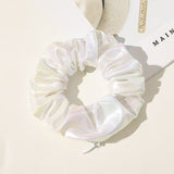 Elástico de cabelo branco com bolsa de armazenamento valor por defeito título