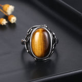 Elegante anel olho de tigre