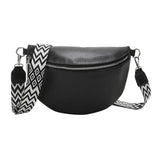 Elegante bolsa de cintura grande preto