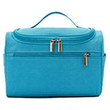 Estojo de maquilhagem com múltiplos bolsos azul celeste