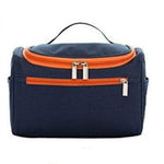 Estojo de maquilhagem com múltiplos bolsos azul escuro