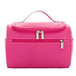 Estojo de maquilhagem com múltiplos bolsos rosa escuro