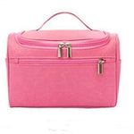Estojo de maquilhagem com múltiplos bolsos rosa