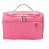 Estojo de maquilhagem com múltiplos bolsos rosa