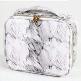 Estojo de maquilhagem estilo mármore branco 1