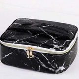 Estojo de maquilhagem estilo mármore preto 2