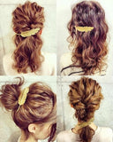 Gancho de cabelo pena dourada valor por defeito título
