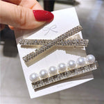 Ganchos de cabelo com strass e pérolas valor por defeito título