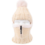 Gorro balaclava branco com pompon título por defeito