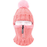Gorro balaclava rosa com pompon título por defeito