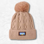 Gorro bege com pompon título por defeito