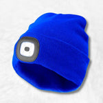 Gorro com lanterna azul