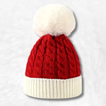 Gorro com pompon vermelho e branco título por defeito