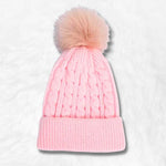 Gorro cor-de-rosa com pompon título por defeito