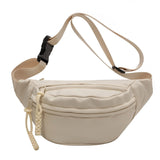 Grande bolsa de cintura moderna bege
