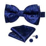 Gravata borboleta azul paisley azul elétrico