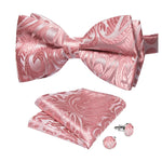 Gravata borboleta rosa paisley rosa pálido