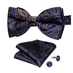 Laço artístico paisley azul escuro