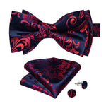 Laço elegante barroco preto e vermelho