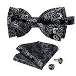 Laço paisley preto e branco paisley preto e branco