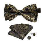 Laço paisley preto e dourado paisley preto e dourado
