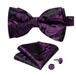 Laço paisley preto e roxo preto e royal paisley roxo