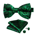 Laço preto e verde paisley jade preto e verde