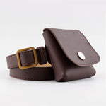 Mini bolsa de cintura castanho escuro