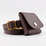 Mini bolsa de cintura castanho escuro
