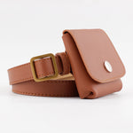 Mini bolsa de cintura castanho