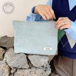 Necessaire aveludada azul