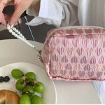 Necessaire coração cor-de-rosa
