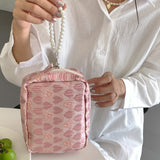 Necessaire coração cor-de-rosa