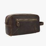 Necessaire de couro castanho para homem castanho escuro