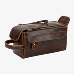 Necessaire de couro masculino castanho café