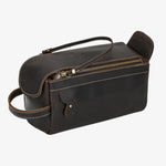 Necessaire de couro masculino castanho escuro