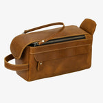 Necessaire de couro masculino castanho