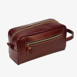 Necessaire de couro para homem bordeaux tinto