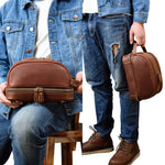 Necessaire de couro vintage masculino