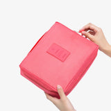 Necessaire feminino com 2 compartimentos cor-de-rosa