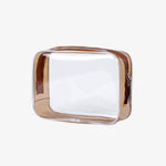 Necessaire transparente para avião castanho