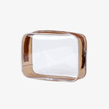 Necessaire transparente para avião castanho