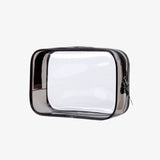 Necessaire transparente para avião cinzento